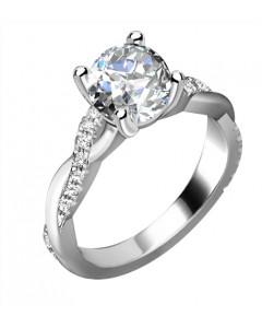 0.75ct VS2/F Infinity Twist Round Lab Grown Diamond Engagement Ring