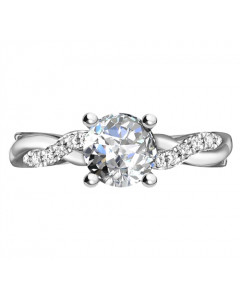 0.50ct SI2/F Infinity Twist Round Lab Grown Diamond Engagement Ring