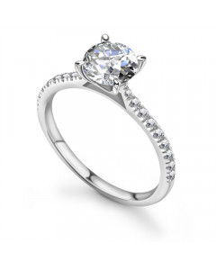 1.50ct VS1/D Round Lab Grown Diamond Shoulder Set Engagement Ring