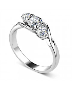 0.59ct VS/FG Round Trilogy Ring in 18K White Gold