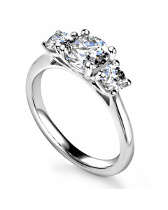 0.71ct I1/FG Round Trilogy Ring in 18K White Gold