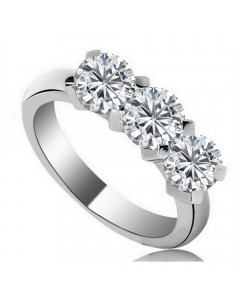 0.95CT VS1/H Round Diamond Trilogy Ring