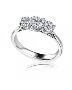 0.90CT SI/FG Round Diamond Trilogy Ring