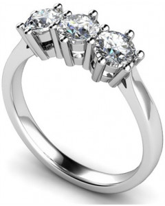 1.14CT I1/F Round Diamond Trilogy Ring