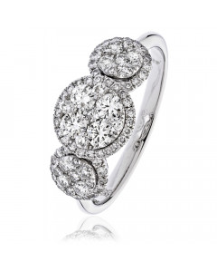 0.75CT VS/FG Round Diamond Trilogy Ring