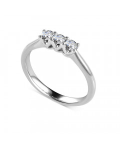 0.75CT VS/EF Round Diamond Trilogy Ring