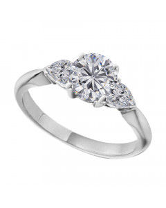0.50ct VS1/E Elegant Round & Pear Diamond Trilogy Ring