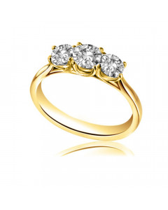 0.52ct VS/F Crossover Round Diamond Trilogy Ring