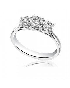 0.51ct VS/F Crossover Round Diamond Trilogy Ring