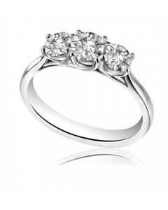 1.00ct SI1/EF Crossover Round Diamond Trilogy Ring