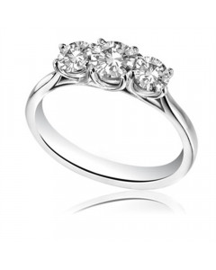 0.60ct VS/FG Crossover Round Diamond Trilogy Ring