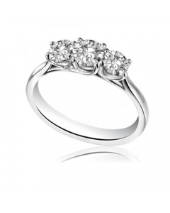 0.50ct SI/FG Crossover Round Diamond Trilogy Ring