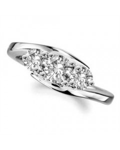 1.00ct SI2/F Modern Round Diamond Trilogy Ring