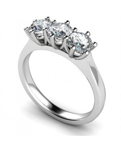 0.50ct SI2/G Traditional Round Diamond Trilogy Ring