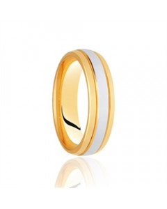 6mm Two Tone Medium Depth Wedding Ring