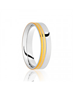 5mm Two Tone Wediing Ring, Size S1/2