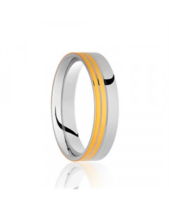 5mm Two Tone Wedding Ring, Size Y