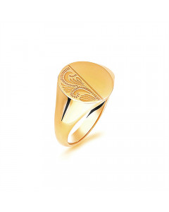 9ct Yellow Gold Gents Oval Signet Ring