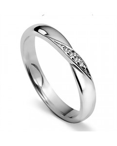 0.10CT VS/EF Round Diamond Set Shaped Wedding Ring