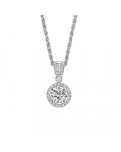 FCPR982 Round Diamond Halo Pendant