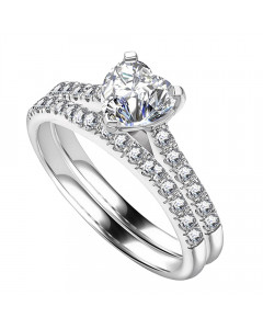 FCRHRBD4002 Heart Diamond Bridal Set Ring