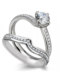 FCRRBD4010 Round Cut Diamond Bridal Set Ring