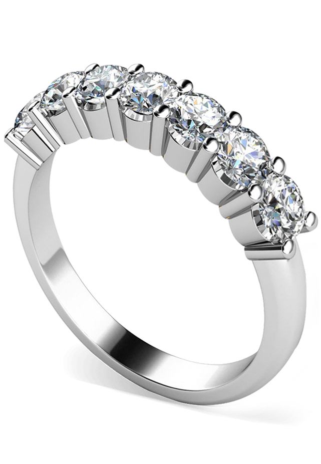 1.40CT Diamond Band 7 Stone Round Brilliant U Prong Wedding Bands  Anniversary Ring Stackable Rings Platinum 18K 14K White Yellow Rose Gold -  Etsy